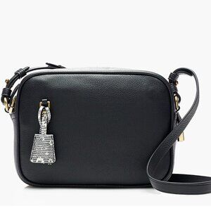 Jcrew Signet Crossbody Black Pebbled Leather